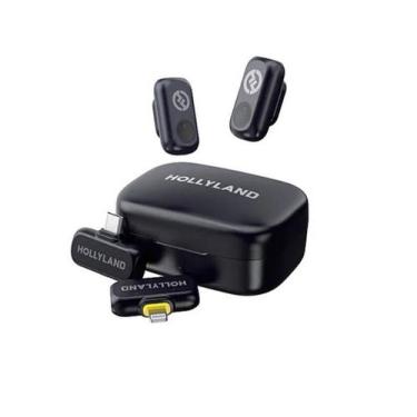 Imagem de Microfone de Lapela Duplo Sem Fio Hollyland LARK A1 Duo Combo (Lightni