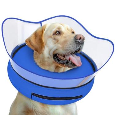 Imagem de Toptakeit Coleira de cone inflável elevada para cães após a cirurgia, coleira de donut, cone macio para parar de lamber para cães pequenos, médios e grandes