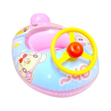 Imagem de Boia Inflável Infantil Bote Bebe Volante Piscina Buzina