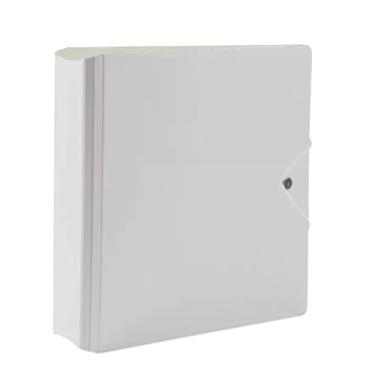Imagem de A5 Capa de fichário de 3 anéis com fecho de bolso de vedação, botão de armazenamento, capa de livro para 3 anéis, agenda, substituição, inserção, matriz, encadernação de livros (branca)