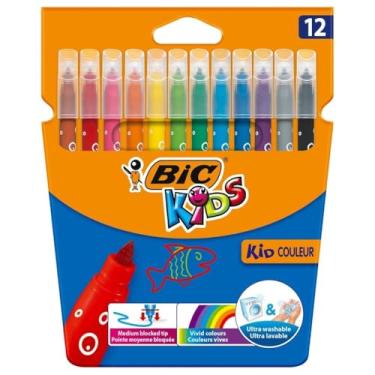 Imagem de Bic Canetas infantis para colorir Couleur com ponta de feltro – cores sortidas, carteira de papelão com 12 unidades