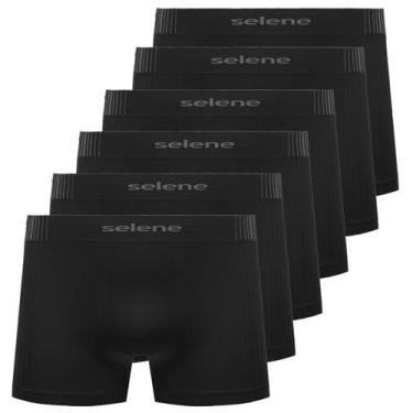 Imagem de Kit 6 Cueca Boxer Selene Infantil Tecido Suave Confortável, Preto e ma