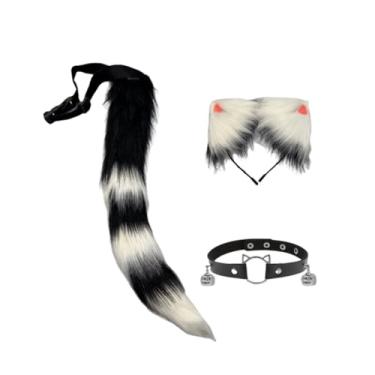 Imagem de IEUDNS Conjunto de orelhas e cauda de gato, acessórios para fantasia de baile de máscaras, Style C