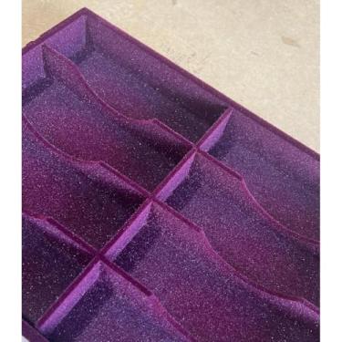 Imagem de Caixa Organizadora Flocada Para 16 óCulos | Com 16 DivisóRias| Ideal Para Lojas, ExposiçãO E Armazenamento(MARSALA)