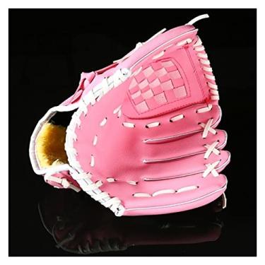 Imagem de Luva de basebol, luvas de bater luvas de beisebol equipamento de prática de softball tamanho 9,5/10,5/11,5/12,5 mão esquerda para homem adulto mulher treino softball (cor: Rosa 12,5)
