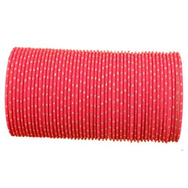 Imagem de Pulseiras com pingente de metal de liga de bollywood indiana da coleção de pingentes coloridos da Touchstone, brilho dourado, design aprimorado, joias e braceletes. Conjunto de 48 para mulheres.