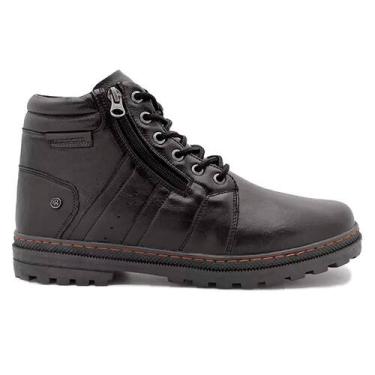 Imagem de Bota Coturno Masculina Couro Cano Médio Preto Marrom Café Modelo Novo 