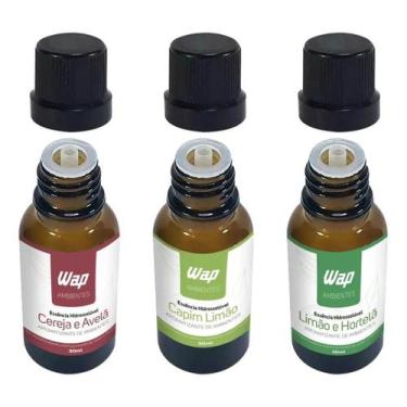 Imagem de Kit 3 Essência Para Umidificador Wap Cereja E Avela, Capim Limão, Limã
