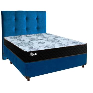 Imagem de Kit Cabeceira + Cama Box + Colchão Casal Molas Ensacadas Life Gold Paropas
