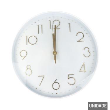 Imagem de Relógio Analógico de Parede 29cm Redondo Branco