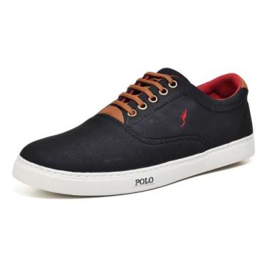 Imagem de Tênis Masculino Polo Blu Palmilha Leve Tecido Respirável, Preto, 39 BR