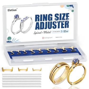 Imagem de Pacote com 15 ajustadores e redutores de tamanho de anel dourado, conjunto de tamanhos invisíveis para anéis soltos, 2 estilos, 6 tamanhos, espiral e 3 tamanhos, protetor de metal, impede que os anéis