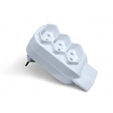 Imagem de Adaptador De Tomada Plug 4 Saidas Benjamin Branco 10a Branca Bivolt