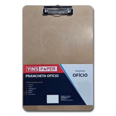 Imagem de Prancheta De Madeira Ofício Mdf Com Predendor Metal 35x24 Marrom N-a