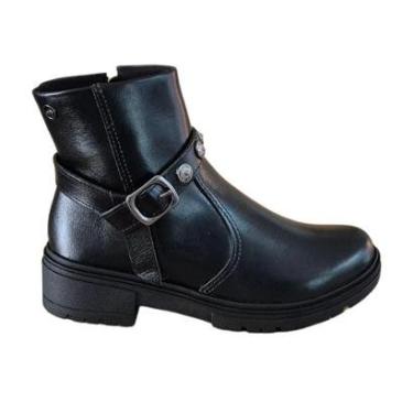 Imagem de Bota Cano Curto Dakota Em Couro Salto Baixo Tratorado Zíper D0403 Cor:;Tamanho:37;Gênero:Feminino-Feminino