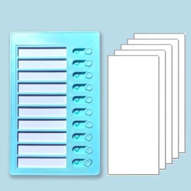 Imagem de 1 tabela de tarefas em branco para crianças, quadro de lista de verificação de plástico em branco, tabela de rotina diária portátil, com cartolina destacável para a programação de verão para crianças