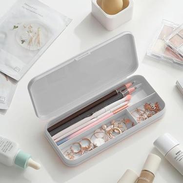 Imagem de Estojo de lápis de papelaria fosco simples, estojo multifuncional para armazenamento de papelaria - cinza