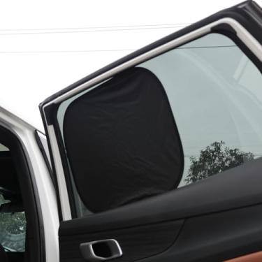 Imagem de 2 peças de isolamento magnético de verão proteção UV para janela lateral do carro toldo universal para janela traseira acessórios automotivos, quadrado