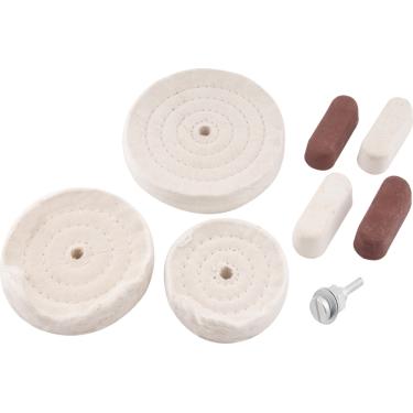 Imagem de Jogo roda de pano para polimento com pasta 8 peças - Vonder