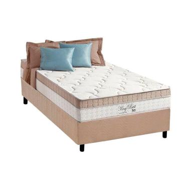 Imagem de Cama Box Solteiro: Colchão Molas Ensacadas Anjos MasterPocket King Best + Base CRC Suede Clean(88x188)