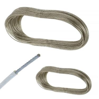 Imagem de 2Un Varal Cabo Aço Revestido Corda 2X10M Parede E Teto