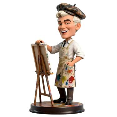 Imagem de Bobblehead de artista personalizado - estatueta colecionável com cavalete e paleta, presente de lembrança perfeito para entusiastas da arte, capturando o espírito da pintura criativa