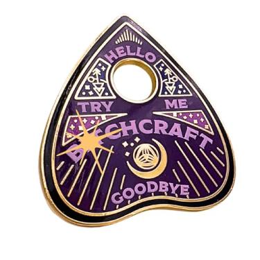 Imagem de Broche de Planchette Esmaltado Smartass & Sass B*tchcraft – Broche de lapela engraçado gótico bruxo – Presente para amigos sarcásticos, acessórios de Halloween, jaquetas, bolsas, moda atrevida