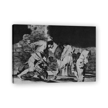 Imagem de Impressão em tela romântica espanhola de Francisco De Goya Furious Nonsense - Obra-prima do influente pintor romântico emoldurado 39,98 x 55,88 cm