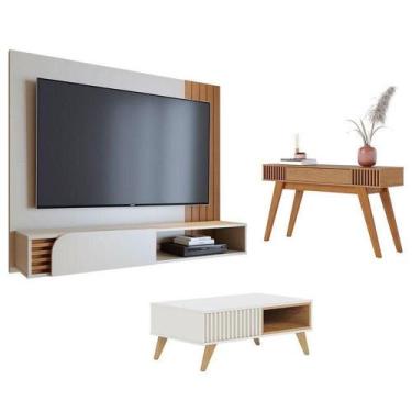 Imagem de Home Suspenso Jurerê 1.6 Com Mesa De Centro Jeri Off White Matte Freij