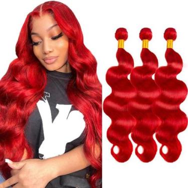 Imagem de Pacotes de cabelo ZevPiul Wine Red Body Wave 16 18 20 Brazilian