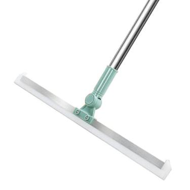 Imagem de Rodo Vassoura Multifuncional de Silicone com Cabo Extensor Ajustável, 104 cm, Verde Menta, para Limpeza de Vidros e Pisos