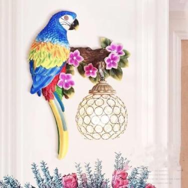 Imagem de Luminária de parede contemporânea em formato de papagaio, personalizada e criativa, para sala de estar, quarto, escritório, casa de campo, quarto infantil, corredor de hotel, com luz LED (Es