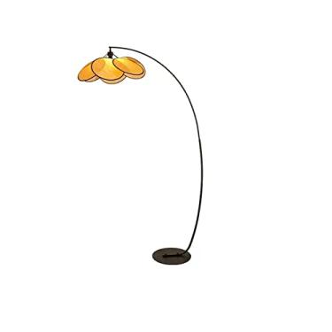 Imagem de Luminária de chão Luminária de chão minimalista retrô para sala estar, sofá, villa chinesa, lâmpada para pesca (sem fonte luz)(Yellow)
