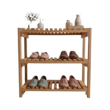 Imagem de Sapateira Estante Organizadora De Pinus Multiuso Hall de Entrada Moderno Opções com 2 ou 3 Andares(3 andares)