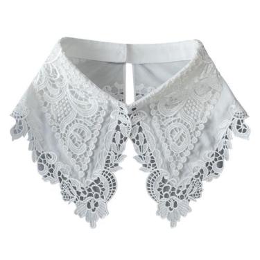 Imagem de Blusa removível com gola falsa de renda com design delicado para mulhe