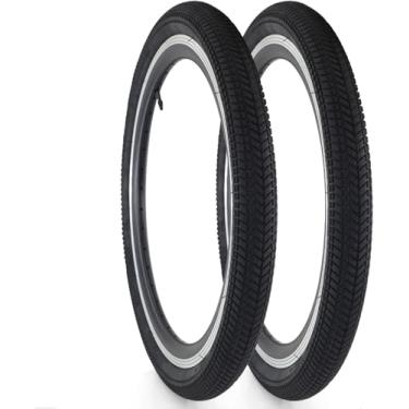 Imagem de GRELiving Pacote com 2 pneus de bicicleta 16/20x2,125 pneus de mountain bike 30 TPI para BMX, bicicleta de montanha ou bicicleta infantil (preto, 16x2,125)