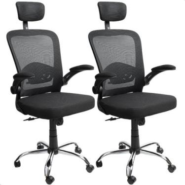 Imagem de Kit 02 un Cadeira Escritorio Presidente Giratória Ergonômica prime.off