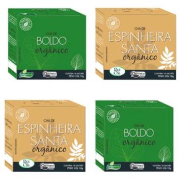 Imagem de Kit 4cx Chá de Boldo e Espinheira Santa  Orgânico (40 sachês)  Digestã
