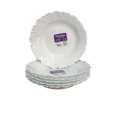 Imagem de Jogo 4 Pratos Fundo Branco Duralex Opaline Vidro Pétala - Nadir Figuer