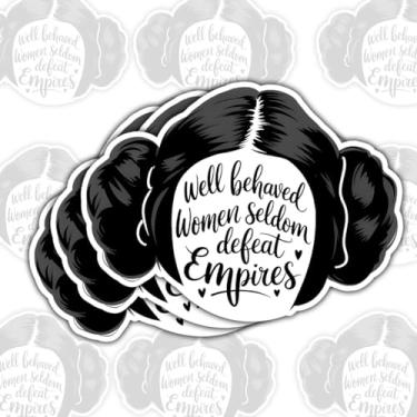 Imagem de Adesivo (3 peças) Well Behaved Women Seldom Defeat Empires – Decalque de vinil com citação feminista à prova d'água para laptop, garrafa de água, copo, carro – presente para feministas, fãs de