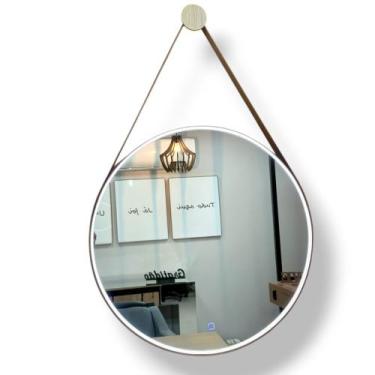 Imagem de Espelho led neon com touch, alça em couro várias cores disponíveis, di