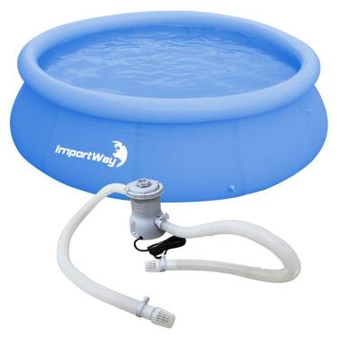 Imagem de Piscina com Borda Inflável Redonda 1000 Litros 1.68m x 51cm Azul + Filtro 220V Importway Iwpbi1000
