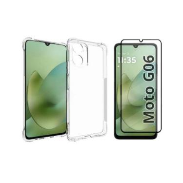 Imagem de Capa Capinha Case Anti Impacto + Pelicula Vidro 3d Motorola Moto G06 -