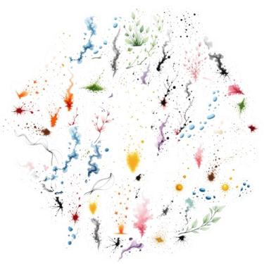 Imagem de 50 peças de adesivos minimalistas com respingos de tinta natural para professores de brinquedo, adesivos de grafite fluido para celular, laptop, scrapbook, bicicleta, guitarra, laptop, capacete, skate