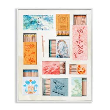 Imagem de Stupell Industries California Beach Matchboxes arte giclée emoldurada preta, design por Ziwei Li, 20 x 16