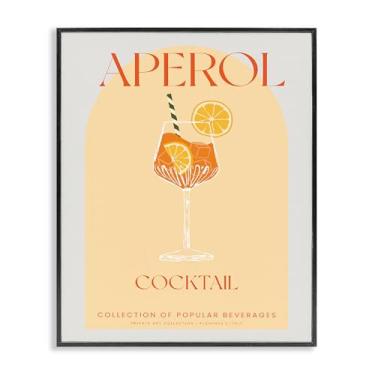 Imagem de Stupell Industries Arte giclée emoldurada branca de coquetel Aperol retrô elegante, design por Lil' Rue, 14 x 11