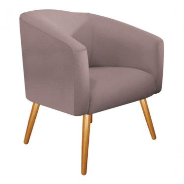 Imagem de Poltrona Luiza Pés Palito Mel Linho Bege - Amarena Móveis Rosê Desenho Do Tecido Linho