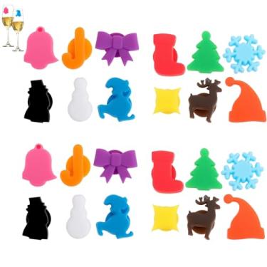 Imagem de Taça de vinho, 24 peças de marcadores de taça de vinho borboleta, marcadores de vinho de silicone para copos, marcador magnético 3D, etiquetas de bebida multicoloridas para casamentos, aniversários