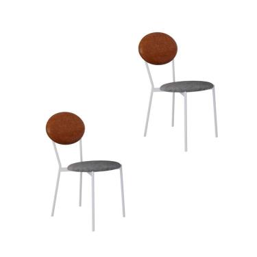 Imagem de Cadeira Vintage Elipse Fixa C-4 Pes 430 X 535 X 860 Mm C-2 Un. Pés Brancos. Cy.nev.pta-cn.cml Névoa Pta-cn.caramelo