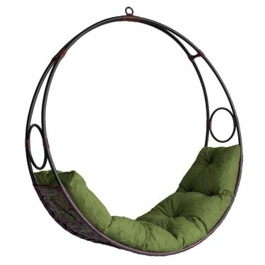 Imagem de Cadeira Balanço Suspenso Lua Em Fibra Sintética Tabaco/verde